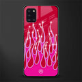 y2k magenta glittery flames glass case for samsung galaxy a31 image