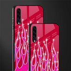 y2k magenta glittery flames glass case for samsung galaxy a30s image-2