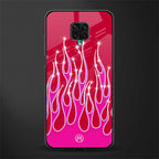 y2k magenta glittery flames glass case for poco m2 pro image