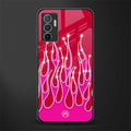 y2k magenta glittery flames glass case for vivo v23e image