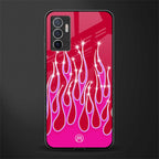 y2k magenta glittery flames glass case for vivo v23e image