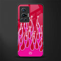 y2k magenta glittery flames glass case for vivo x70 pro image