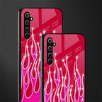 y2k magenta glittery flames glass case for realme x50 pro image-2