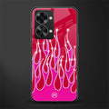 y2k magenta glittery flames glass case for phone case | glass case for oneplus nord 2t 5g