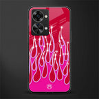 y2k magenta glittery flames glass case for phone case | glass case for oneplus nord 2t 5g