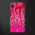 y2k magenta glittery flames glass case for vivo y91i image