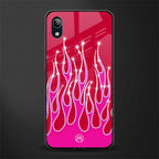 y2k magenta glittery flames glass case for vivo y91i image