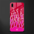 y2k magenta glittery flames glass case for vivo v11 pro image