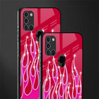 y2k magenta glittery flames glass case for samsung galaxy a21s image-2