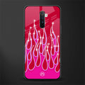 y2k magenta glittery flames glass case for realme x2 pro image