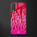 y2k magenta glittery flames glass case for vivo y20i vivo y20t image