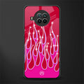 y2k magenta glittery flames glass case for mi 10i image