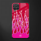 y2k magenta glittery flames glass case for samsung galaxy a12 image