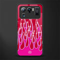 y2k magenta glittery flames glass case for mi 11 ultra 5g image