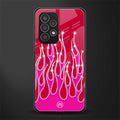 y2k magenta glittery flames back phone cover | glass case for samsung galaxy a53 5g