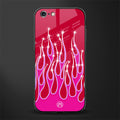 y2k magenta glittery flames glass case for iphone 6 plus image