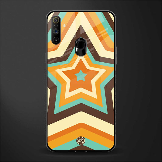 y2k orange brown stars glass case for realme narzo 20a image