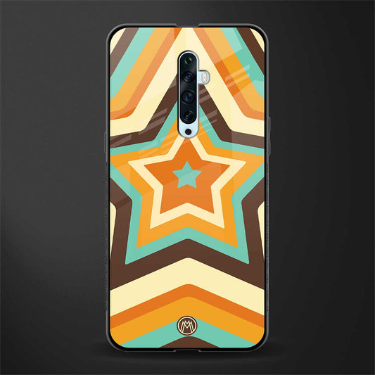 y2k orange brown stars glass case for oppo reno 2f image