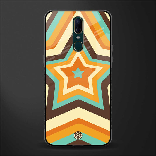 y2k orange brown stars glass case for oppo f11 image