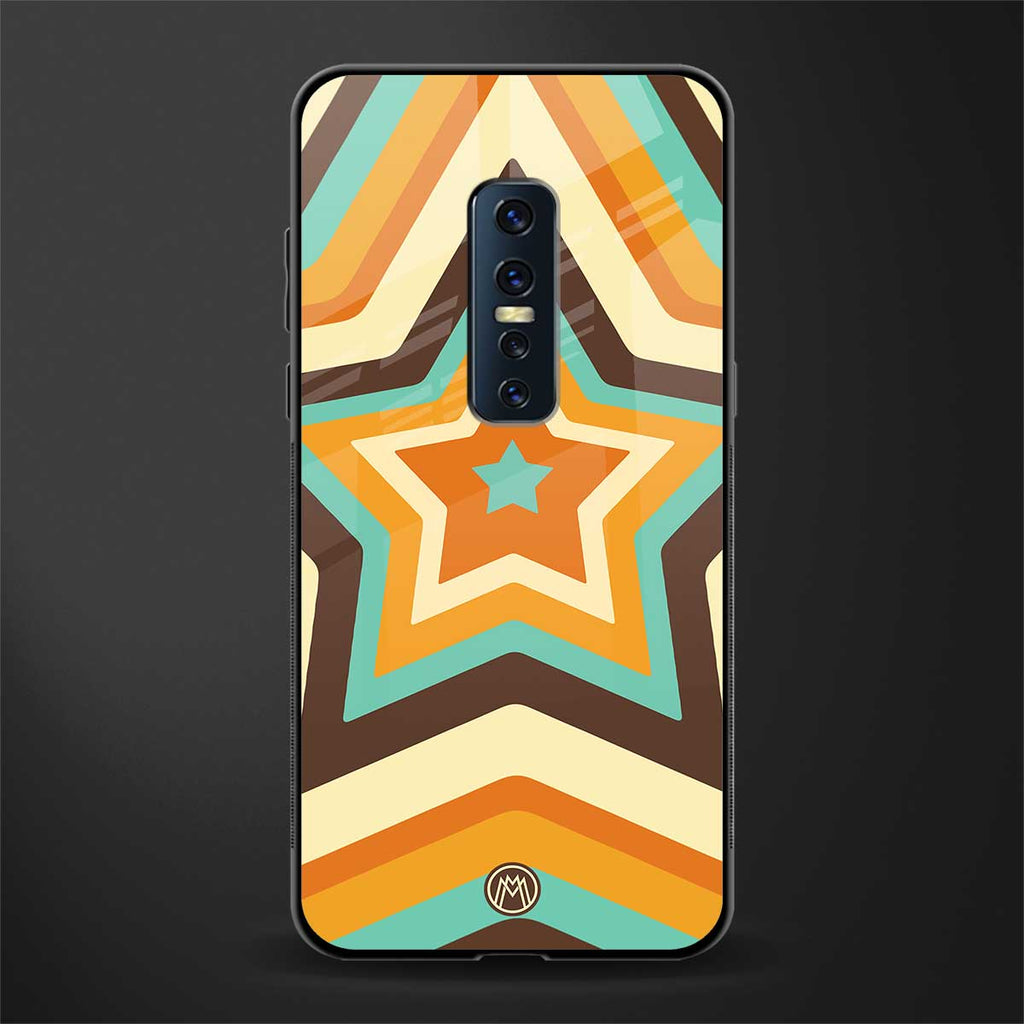 y2k orange brown stars glass case for vivo v17 pro image