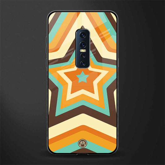 y2k orange brown stars glass case for vivo v17 pro image
