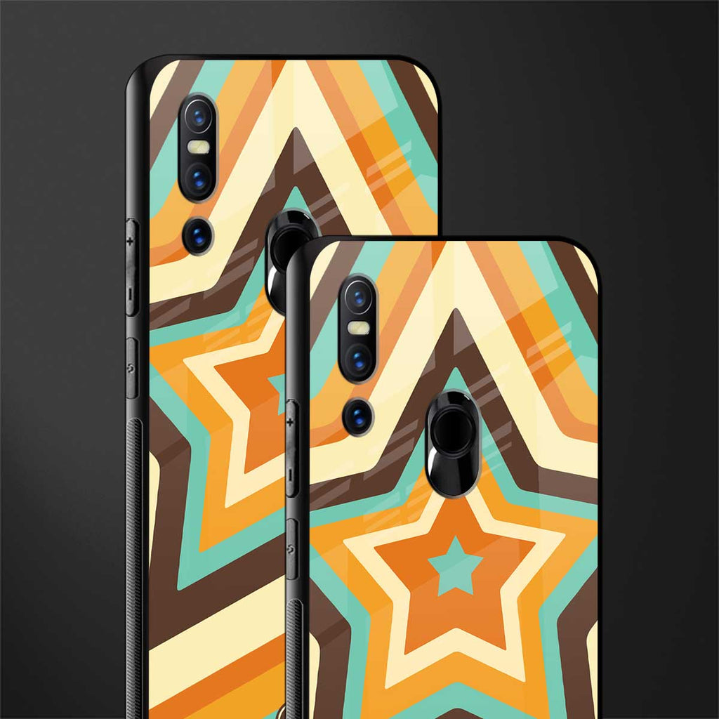 y2k orange brown stars glass case for vivo v15 image-2