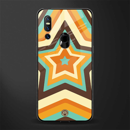 y2k orange brown stars glass case for vivo v15 image