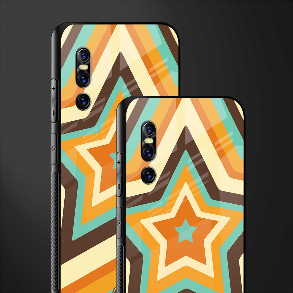 y2k orange brown stars glass case for vivo v15 pro image-2