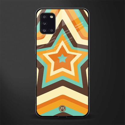 y2k orange brown stars glass case for samsung galaxy a31 image