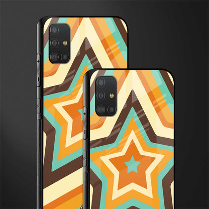 y2k orange brown stars glass case for samsung galaxy a51 image-2