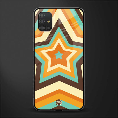 y2k orange brown stars glass case for samsung galaxy a51 image