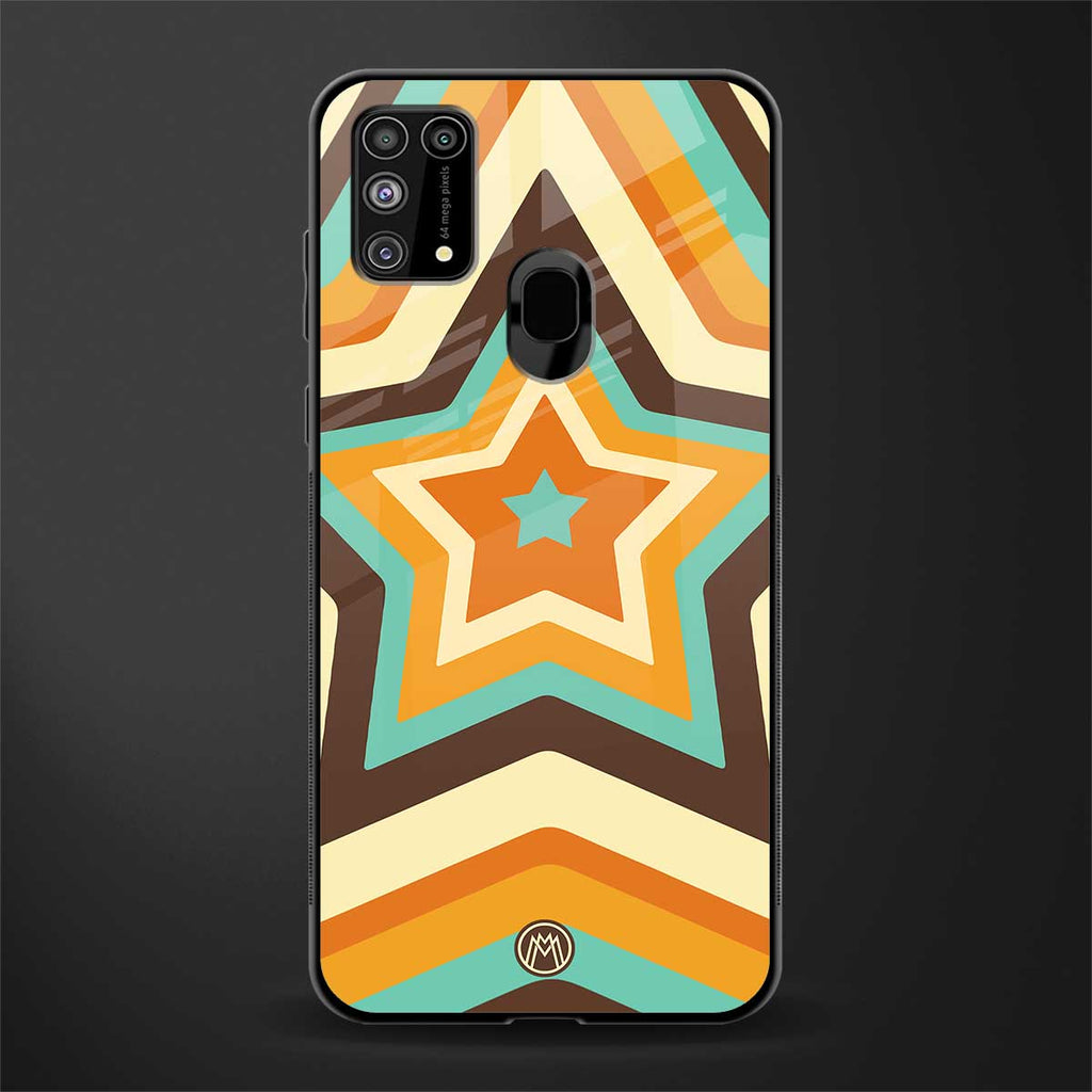 y2k orange brown stars glass case for samsung galaxy m31 image