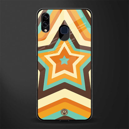 y2k orange brown stars glass case for samsung galaxy a20 image