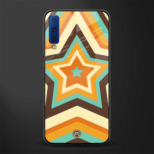 y2k orange brown stars glass case for samsung galaxy a7 2018 image