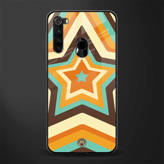 y2k orange brown stars glass case for redmi note 8 image