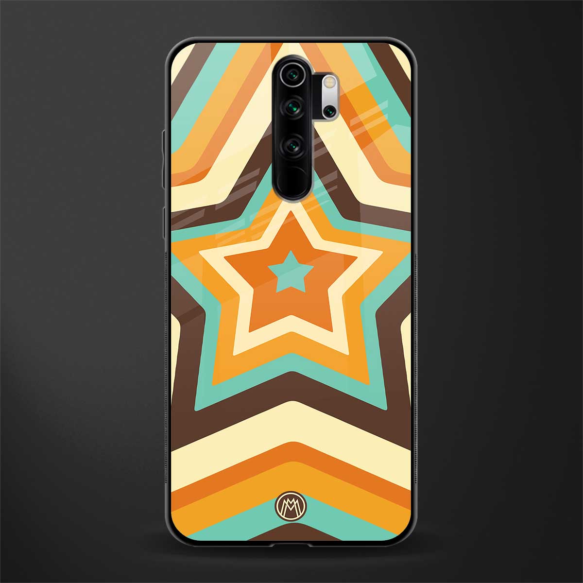 y2k orange brown stars glass case for redmi note 8 pro image