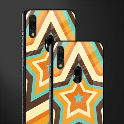 y2k orange brown stars glass case for redmi note 7 image-2