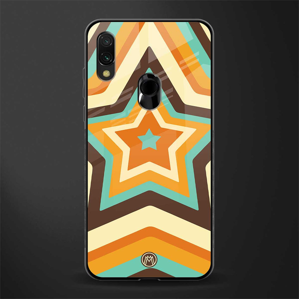 y2k orange brown stars glass case for redmi note 7s image