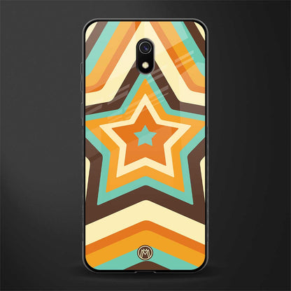 y2k orange brown stars glass case for redmi 8a image