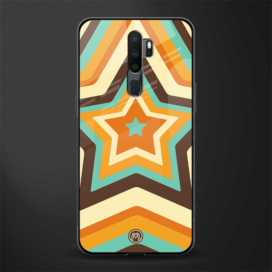 y2k orange brown stars glass case for oppo a9 2020 image