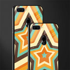 y2k orange brown stars glass case for oppo a12 image-2