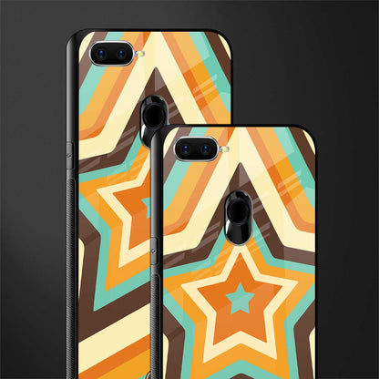 y2k orange brown stars glass case for oppo a12 image-2