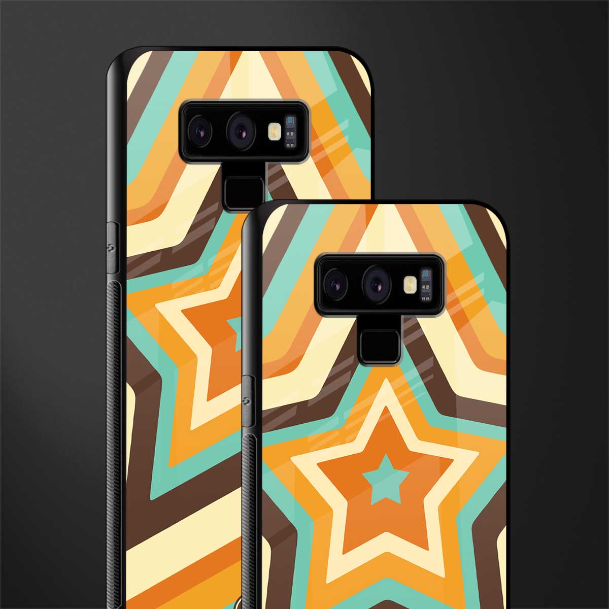 y2k orange brown stars glass case for samsung galaxy note 9 image-2