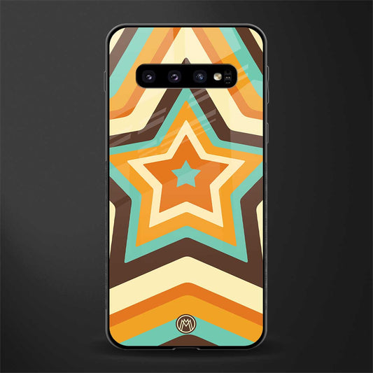 y2k orange brown stars glass case for samsung galaxy s10 plus image