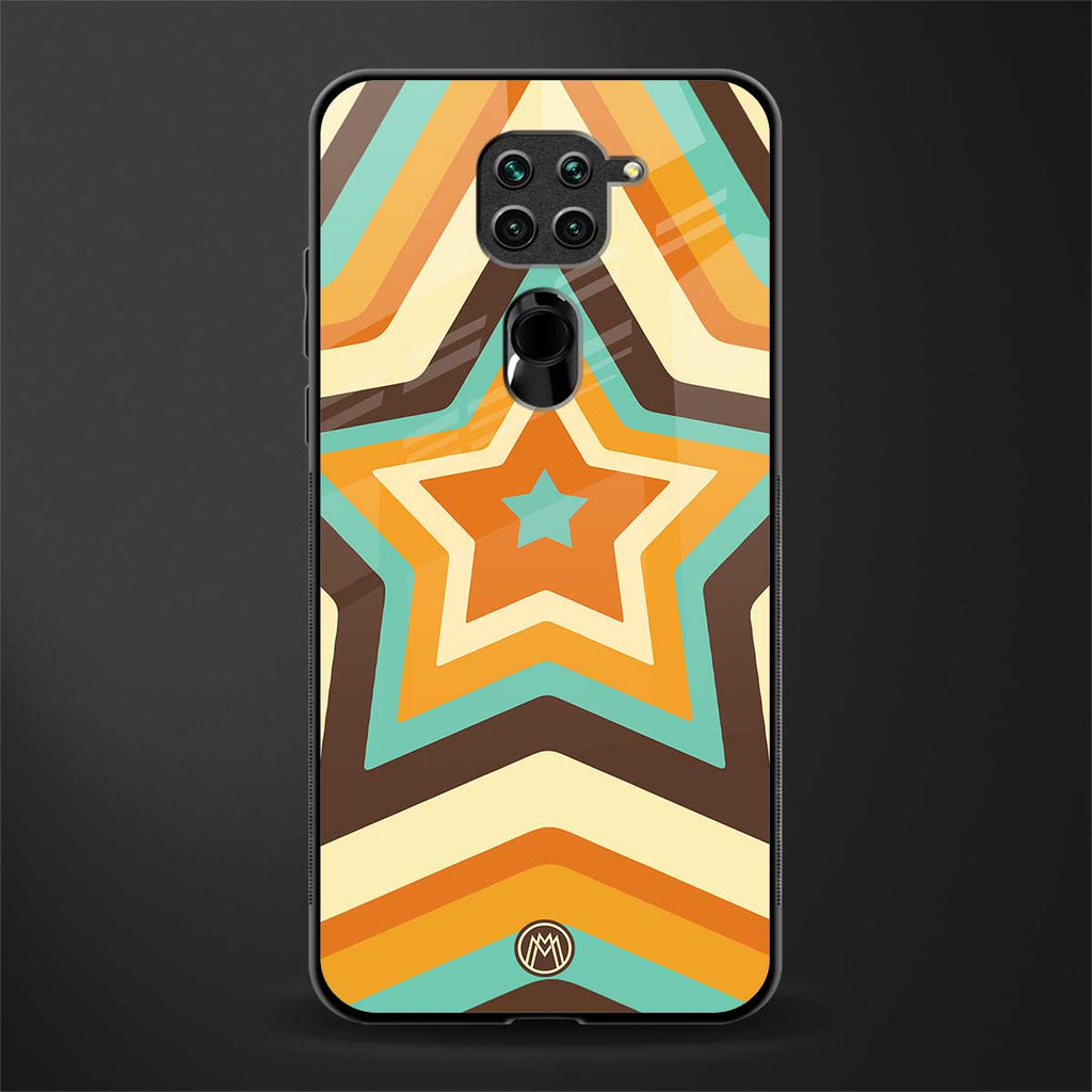 y2k orange brown stars glass case for redmi note 9 image