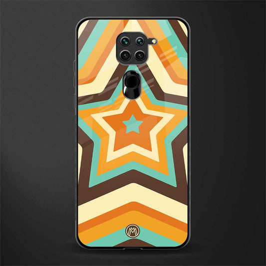 y2k orange brown stars glass case for redmi note 9 image