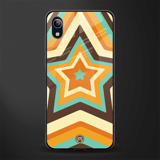 y2k orange brown stars glass case for vivo y90 image