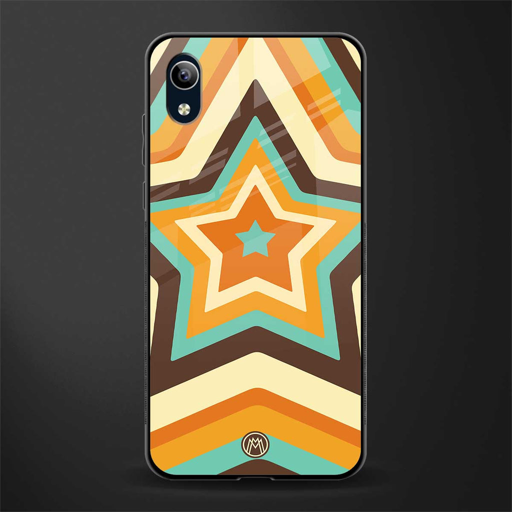 y2k orange brown stars glass case for vivo y91i image