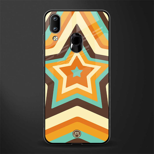 y2k orange brown stars glass case for vivo y91 image