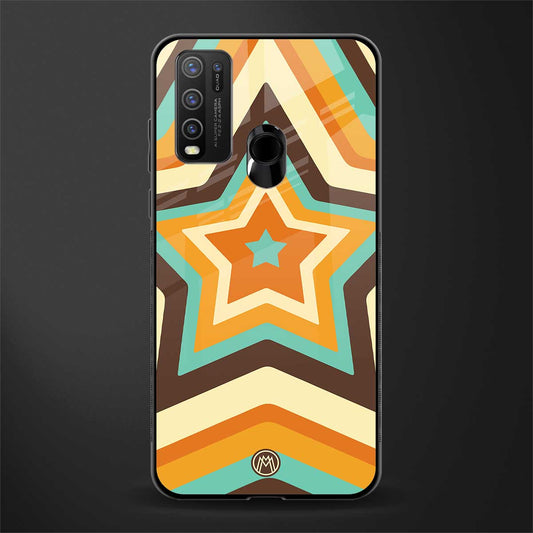 y2k orange brown stars glass case for vivo y30 image